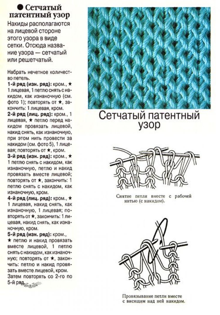 Метчатвй патентныйузор резинка спицами схема вязания для начинающих